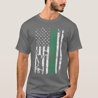 T-shirt Drapeau vert de pom-pom girls Papa cheer famille