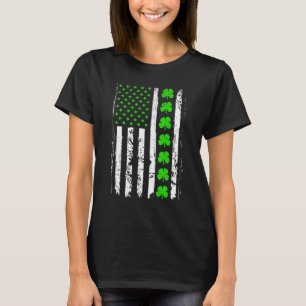 T-shirt Drapeau vert irlandais américain de la Saint Patri