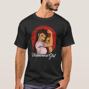 T-shirt Drapeau vietnamien Viêt-Nam Fille vietnamienne