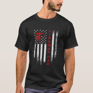 T-shirt Drapeau vintage américain câble électrique Linéair