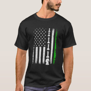 T-shirt Drapeau vintage américain échecs St. Patricks Day