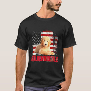 T-shirt Drapeau vintage américain Goldendoodle Chien