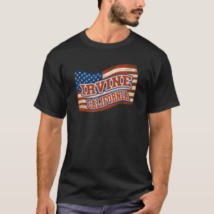 T-shirt Drapeau Vintage américain Irvine City California
