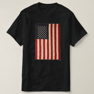 T-shirt Drapeau vintage américain Patiné
