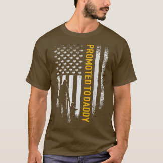 T-shirt Drapeau vintage Américain Promu À Daddy Drôle Drôl