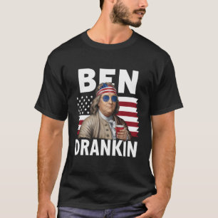 T-shirt Drapeau vintage amusant du 4 juillet Ben Drankin B