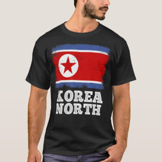 T-shirt Drapeau vintage Corée Nord Pays Drapeau rétro Nord