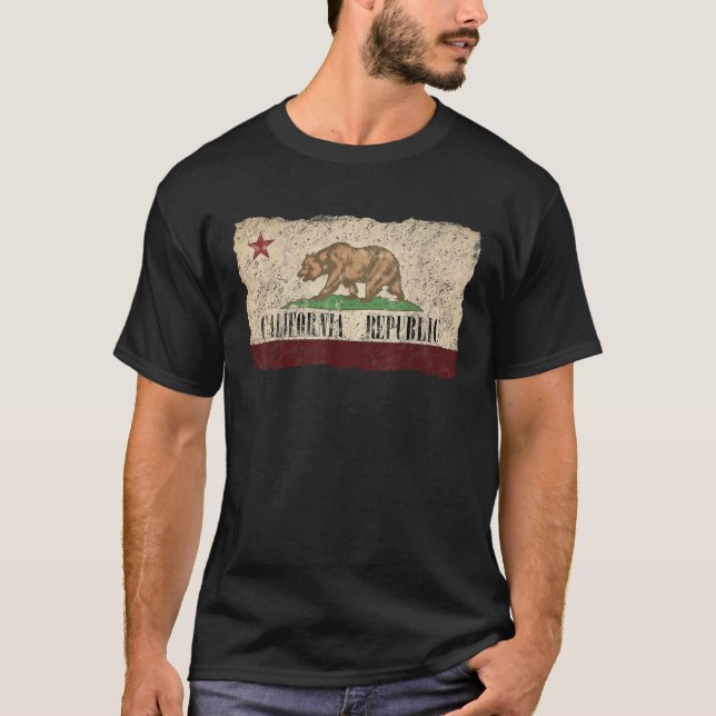 T-shirt Drapeau Vintage de la République de Californie Che (Devant)
