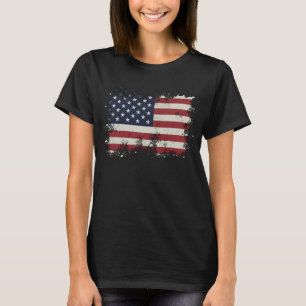 T-shirt Drapeau vintage des États-Unis déprimé 4 juillet p