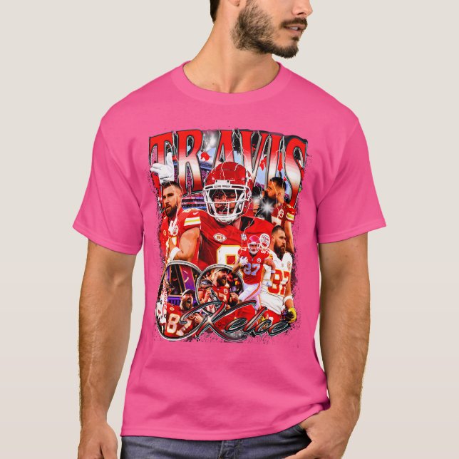 T-shirt Drapeau Vintage Travis Kelce (Devant)