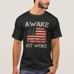 T-shirt Drapeau Vintage Vieux-Américains Ne Se Réveille 