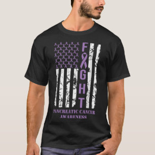 T-shirt Drapeau violet ribbon soutien cancer pancréatique