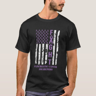 T-shirt Drapeau violet ribbon soutien cancer pancréatique