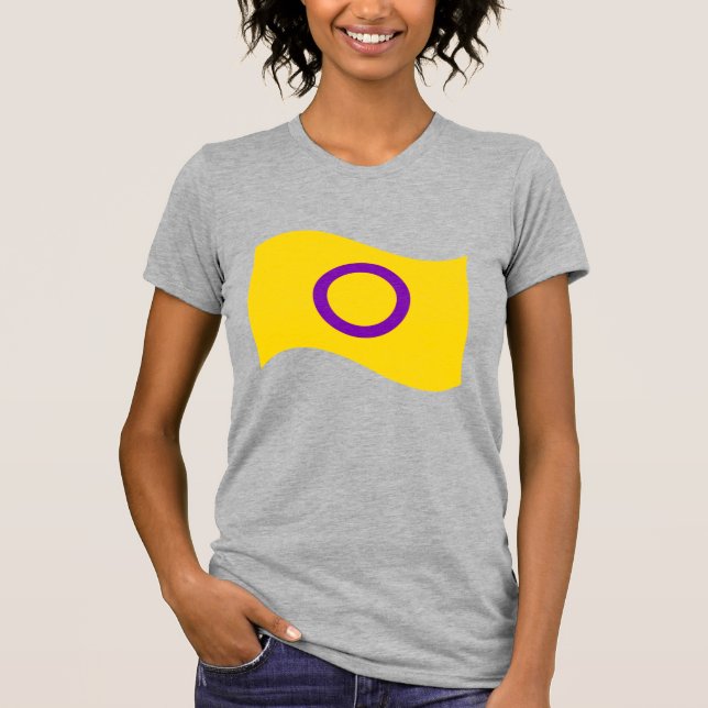 T-shirt Drapeau Wavy de la Fierté intersexuelle (Devant)