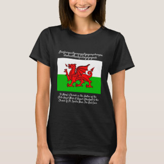 T-shirt Drapeau Welsh Dragon Llanfairpwllgwyngyll