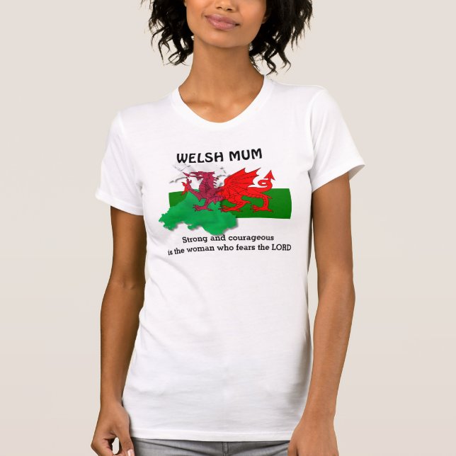 T-shirt Drapeau WELSH MUM de Galles personnalisable (Devant)