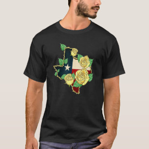 T-shirt Drapeau Western Yellow Rose Du Texas