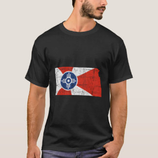 T-shirt Drapeau Wichita Kansas Distresse Design Wichita Ka