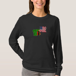 T-shirt Drapeau zambien américain Zambie États-Unis
