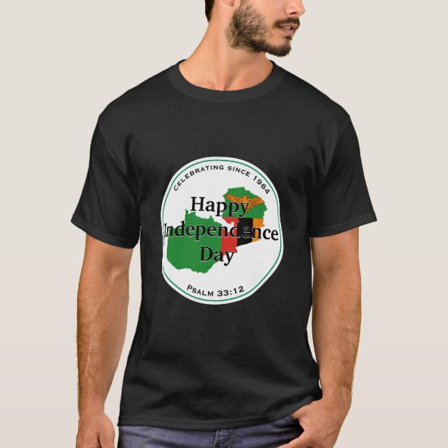 T-shirt Drapeau zambien célébrant l'INDÉPENDANCE DE LA ZAM (Devant)