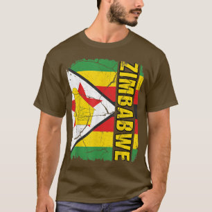 T-shirt Drapeau zimbabwéen vintage Zimbabwe Pride Roots He