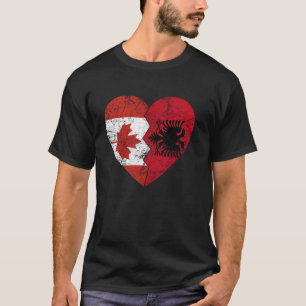 T-shirt Drapeaux albanais canadiens Cœur Canada Albanie A