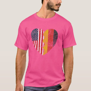 T-shirt Drapeaux Allemagne États-Unis Cœur  États-Unis All