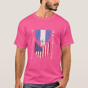 T-shirt Drapeaux américains nicaraguayens arrachés Nicarag