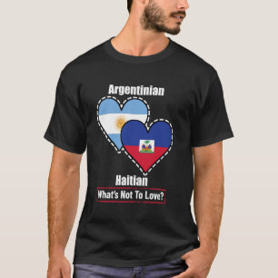T-shirt Drapeaux Argentin Haïtien Cœur Qu'est-ce Qu'on Aim