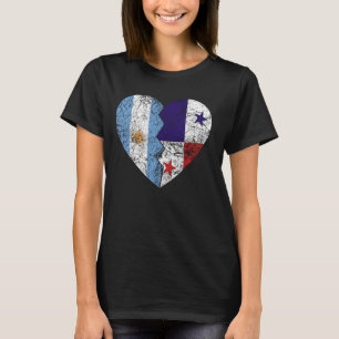 T-shirt Drapeaux argentins panaméens Coeur Argentine Panam