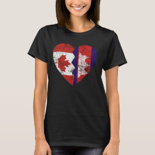 T-shirt Drapeaux canadiens cambodgiens Heart Canada Cambod
