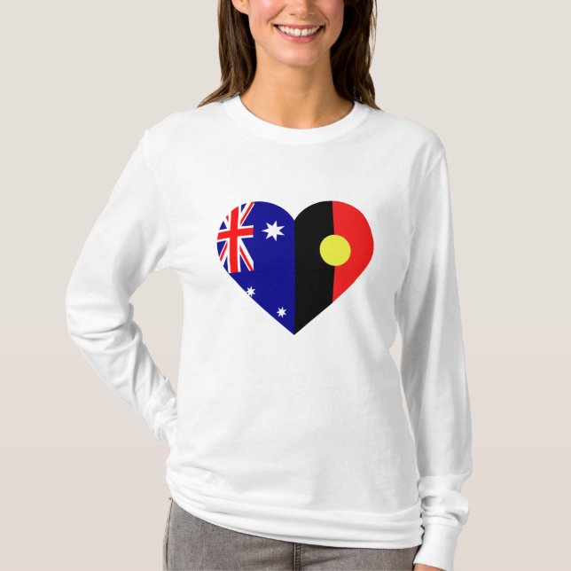 T-shirt Drapeaux cardiaques aborigènes australiens (Devant)