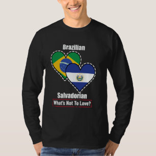T-shirt Drapeaux cardiaques brésiliens du Salvador Ce n'es