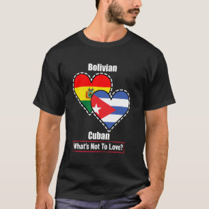 T-shirt Drapeaux cardiaques cubains boliviens Qu'est-ce qu