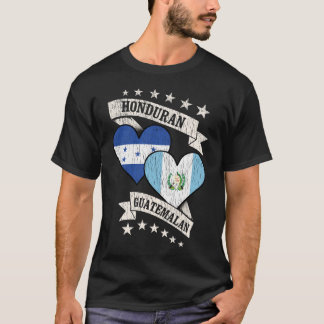 T-shirt Drapeaux cardiaques du Guatemala hondurien