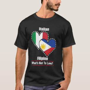 T-shirt Drapeaux cardiaques italiens philippins Qu'est-ce