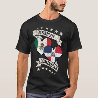T-shirt Drapeaux cardiaques mexicains dominicains