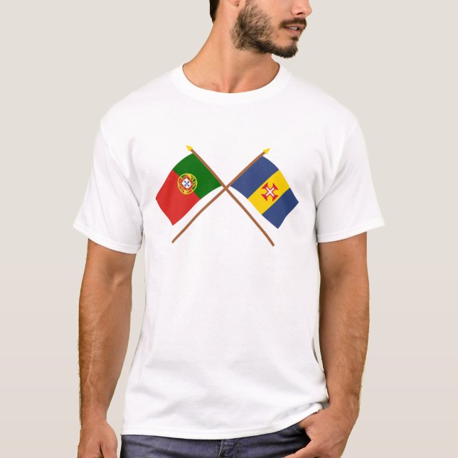 T-shirt Drapeaux croisés du Portugal et de la Madère (Devant)