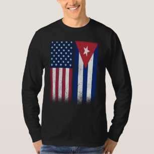 T-shirt Drapeaux cubains cubains américains fiers USA Cuba