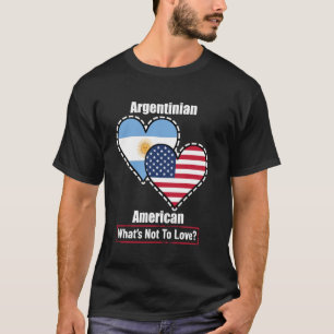 T-shirt Drapeaux De Coeur Américano-Argentins Qu'est-ce Qu