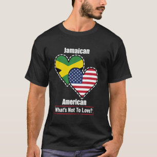 T-shirt Drapeaux de coeur américano-jamaïcains Qu'est-ce q
