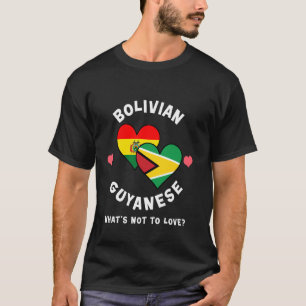 T-shirt Drapeaux De Coeur De Guyanais Boliviens Qu'est-ce 