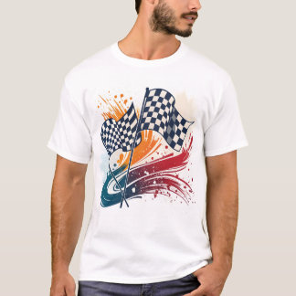 T-shirt Drapeaux de course Abstraits Conception du logo