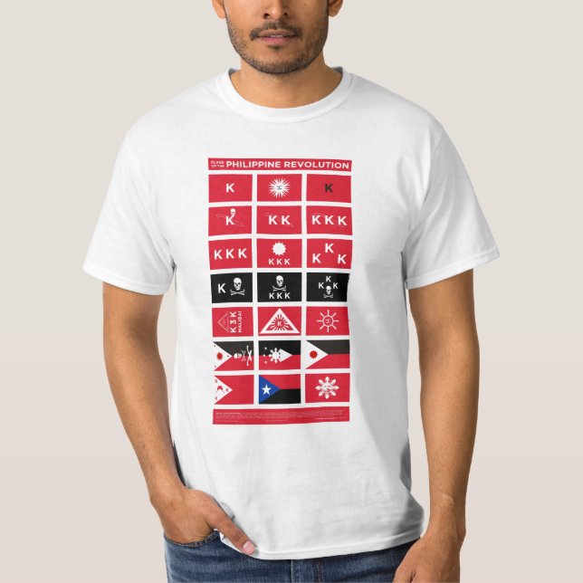 T-shirt Drapeaux de la révolution philippine (Devant)