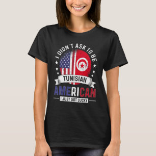 T-shirt Drapeaux de pays tunisien américain Fierté Tunisie