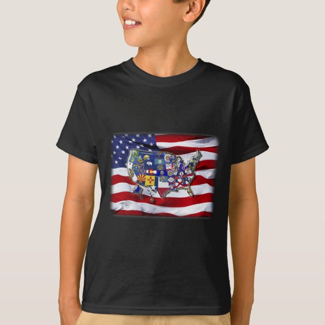 T-SHIRT DRAPEAUX DES ETATS-UNIS (Devant)