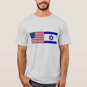 T-shirt Drapeaux des Etats-Unis et de l'Israël