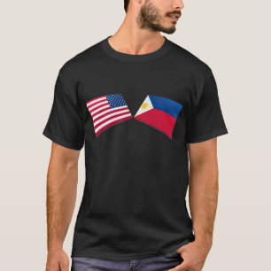 T-shirt Drapeaux des USA et de Philippines