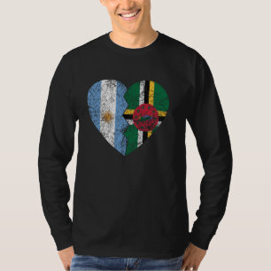 T-shirt Drapeaux dominicains argentins Coeur Argentine Dom
