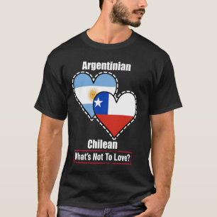 T-shirt Drapeaux Du Cœur Argentin Chilien Qu'est-ce Qu'on